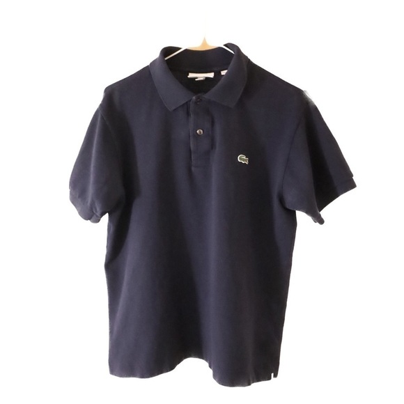 COPY - LACOSTE Navy Polo short sleeved  shirt size medium - Picture 1 of 6